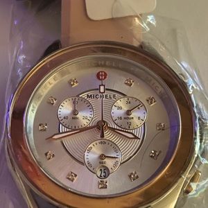 Michele watch pink band